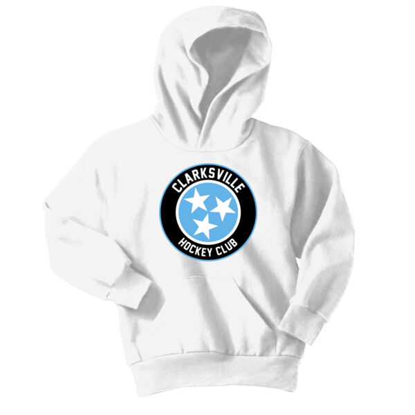 Clarksville Hockey  - Youth Core Fleece Pullover Hooded Sweatshirt Thumbnail