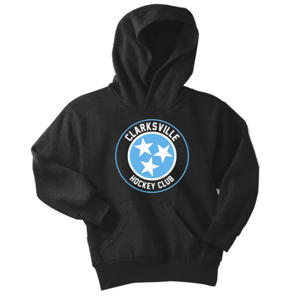 Clarksville Hockey  - Youth Core Fleece Pullover Hooded Sweatshirt Thumbnail